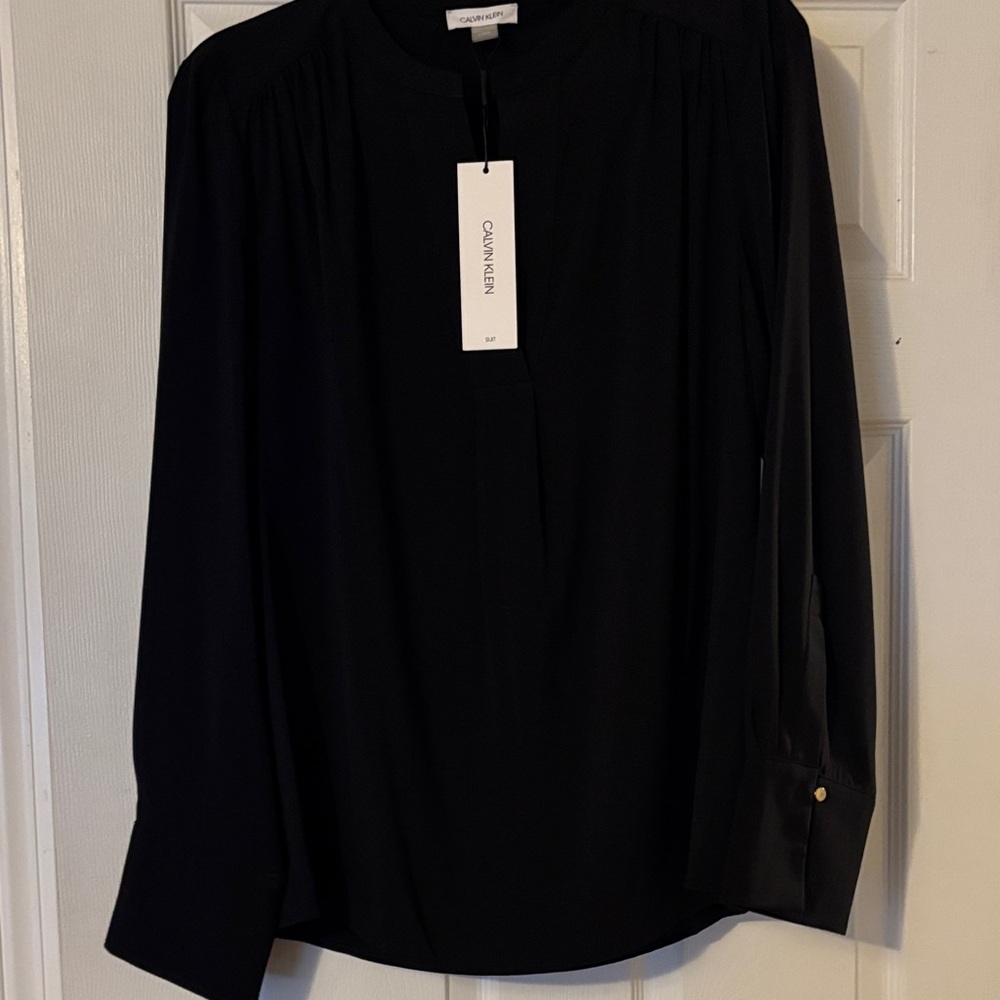 Calvin Klein Black Long-Sleeve Blouse